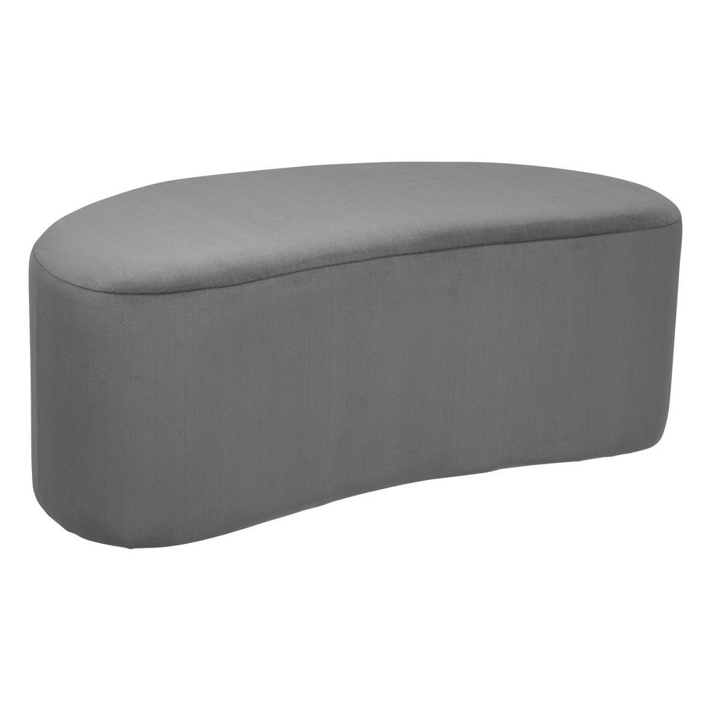 Banc malone en velours 98x51cm gris foncé