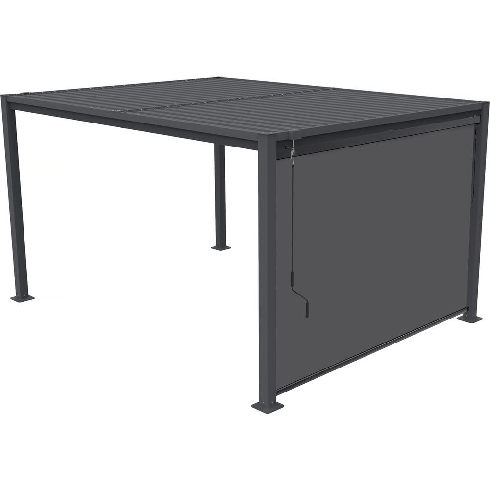 Pergola bioclimatique avec store en acier galvanisé 