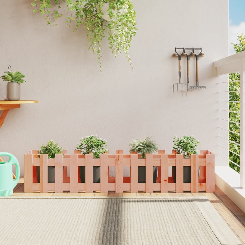 Jardinière potager en bois de douglas massif extérieur brun 150x30x30cm