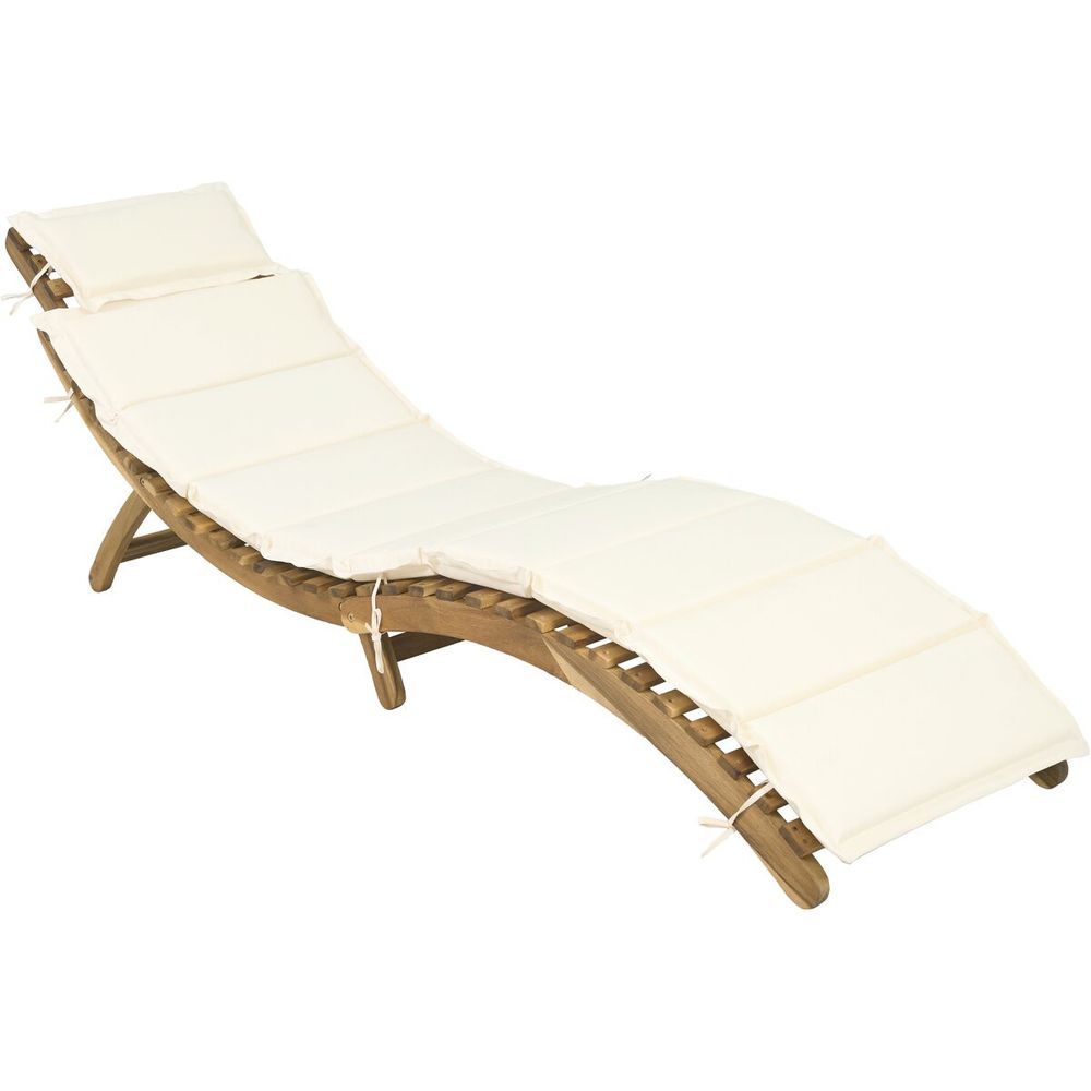 Bain de soleil en bois avec coussins inclus 
