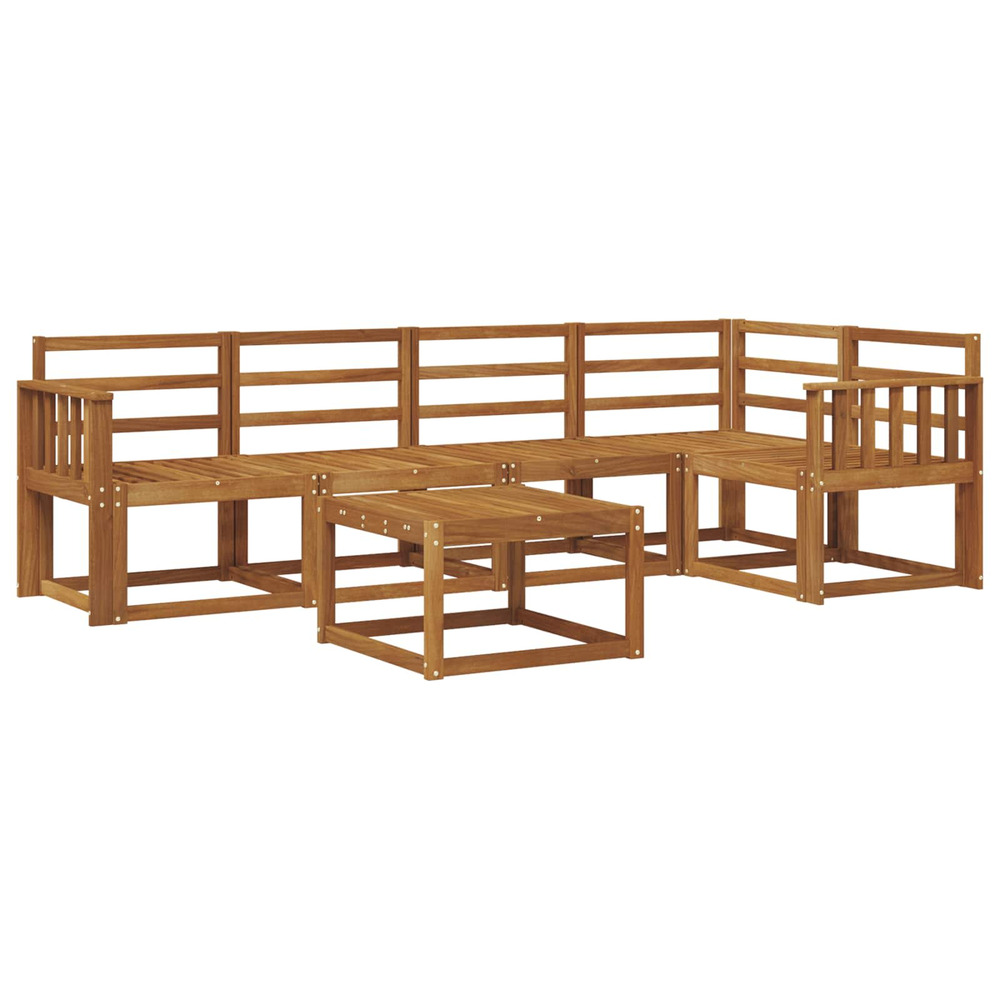 Ensemble de canapés 6 pcs naturel bois d'acacia massif