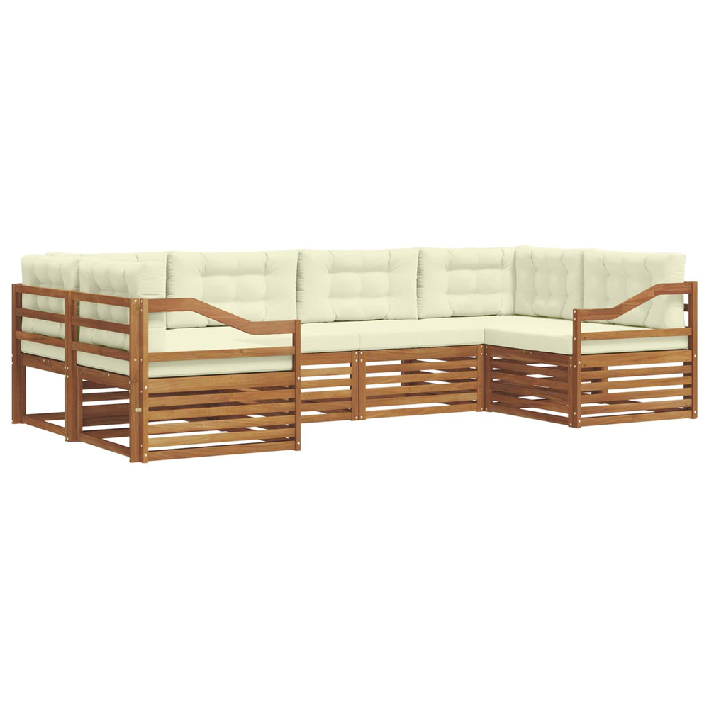 Ensembles de canapés avec coussin 6 pcs naturel et crème