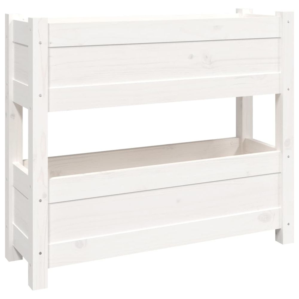 Jardinière d'extérieur blanc 77x25x66 cm bois massif de pin