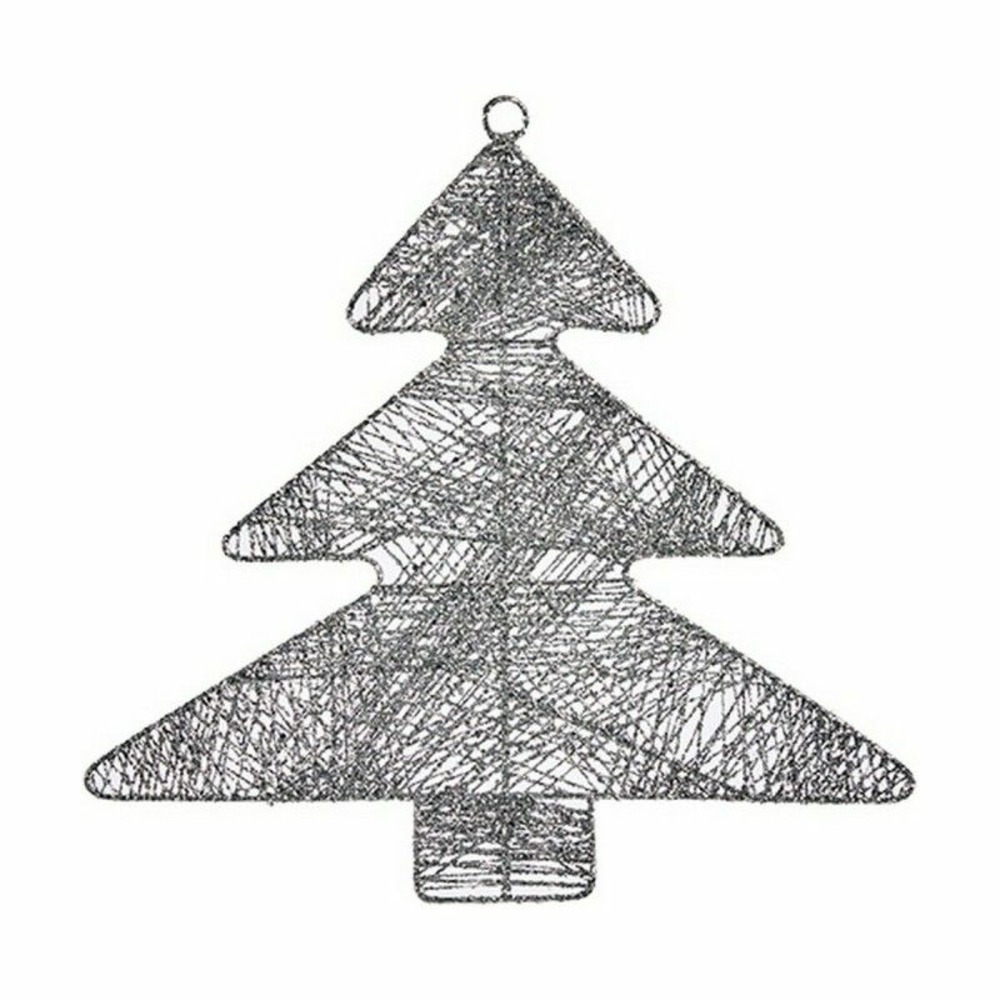 Décorations de noël argenté sapin de noël 36,7 x 0,2 x 37,5 cm métal plastique h