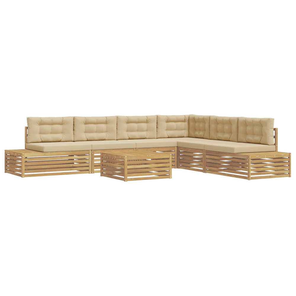 7 pièce ensemble de canapés d'extérieur polyester blanc