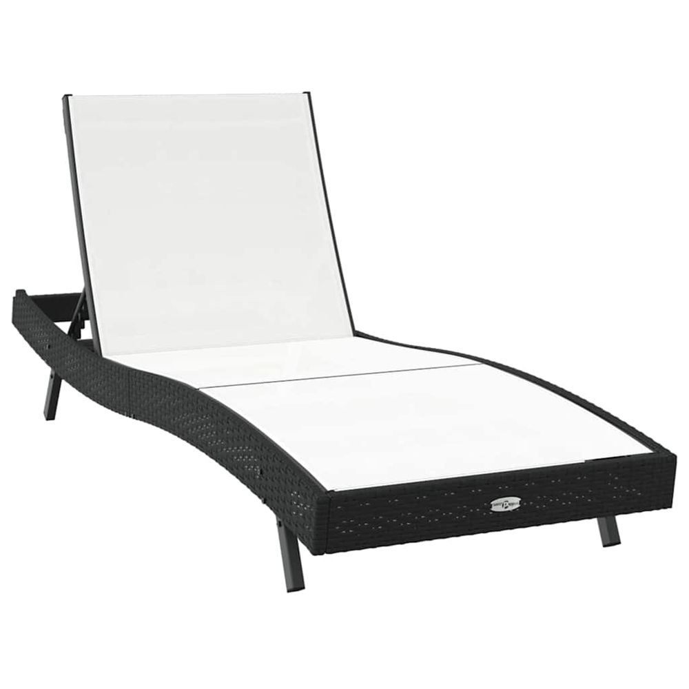 Transat noir et blanc 197 x 70 x 82 cm polyrotin