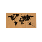 Carte du monde en liège - woody map natural puzzle / m (60 x 30 cm) / noir