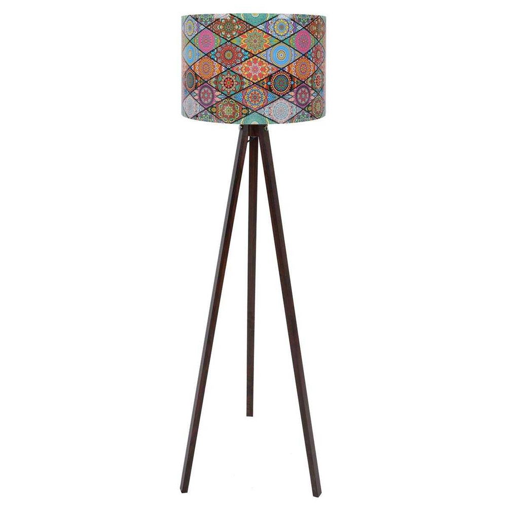 Lampadaire avec abat-jour multicolore cap