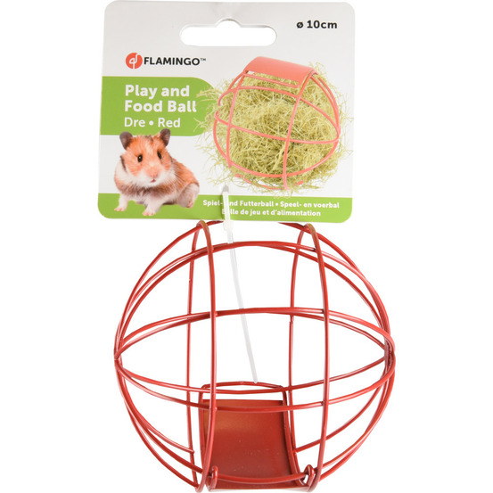 Balle à nourriture ronde rouge 10 cm pour rongeur