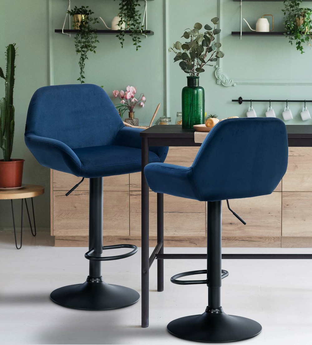 Tabouret de bar braga velours noir