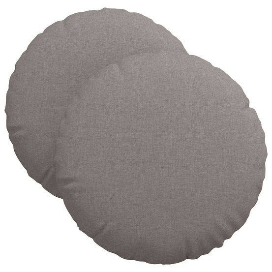 Coussins de siège 2 pcs taupe ø40 x 13 cm tissu