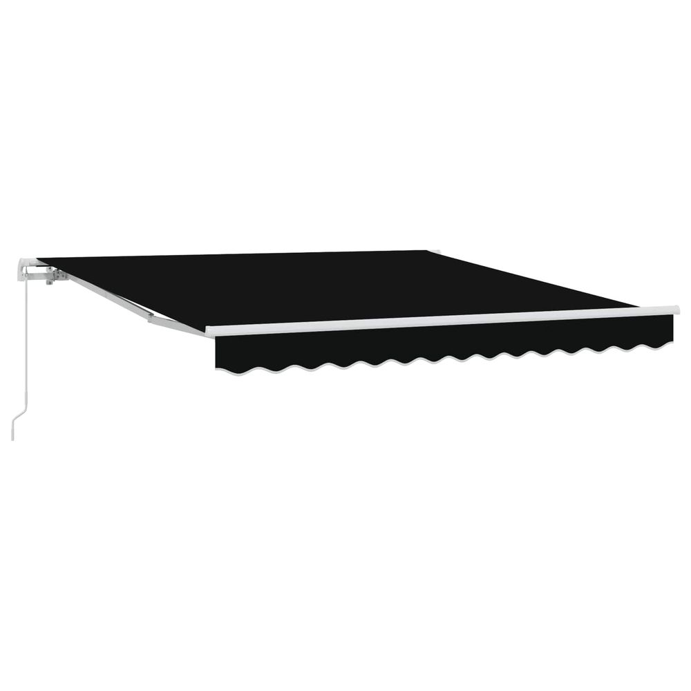 Auvent rétractable noir 350 x 250 cm polyester et aluminium