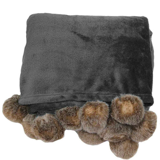 Plaid flanelle pompons