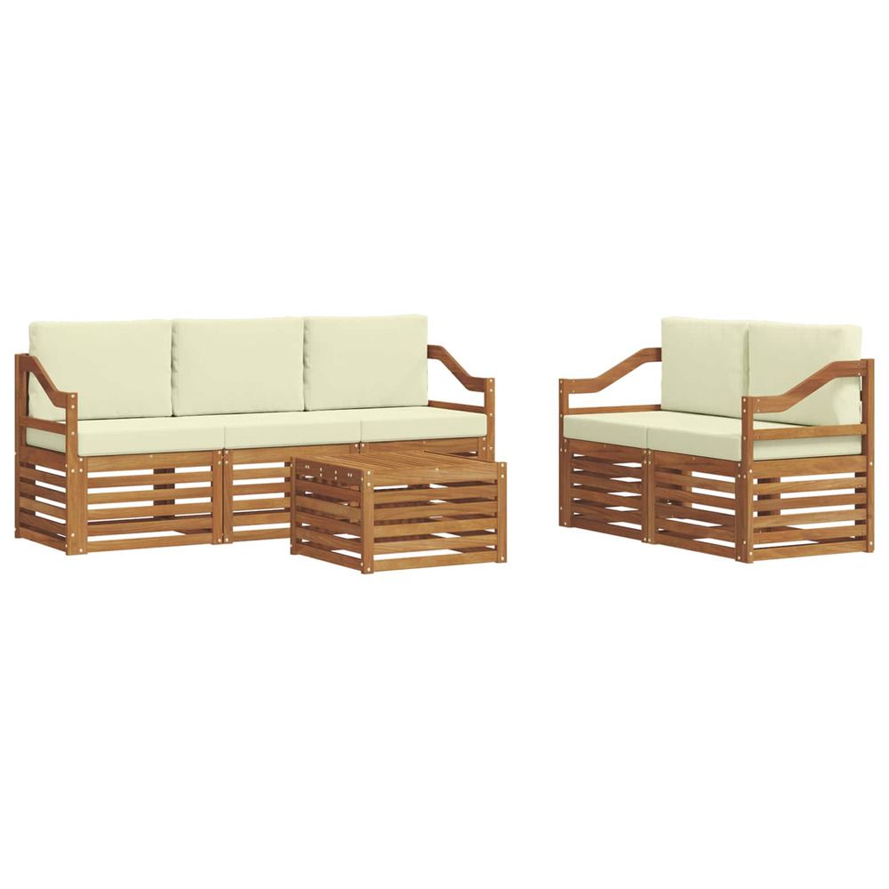 Ensemble de canapés d'extérieur 6 pc naturel et crème
