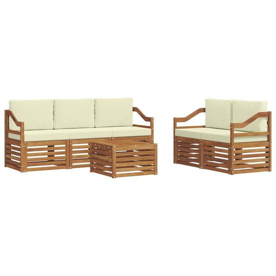 Ensemble de canapés d'extérieur 6 pc naturel et crème