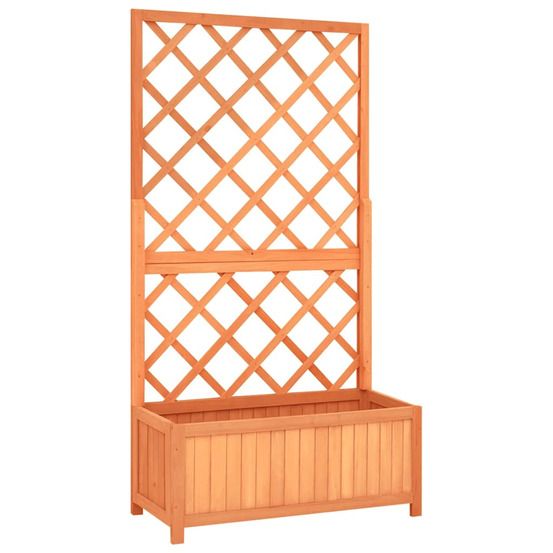 Jardinière d'extérieur à treillis jardin marron 70x30x135 cm bois de sapin