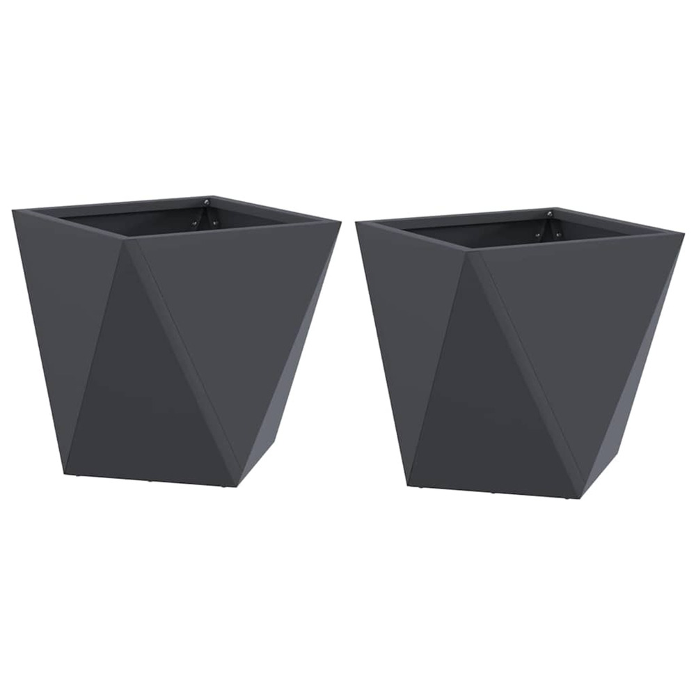 Jardinière d'extérieur 2 pcs anthracite 30 x 30 x 30 cm acier