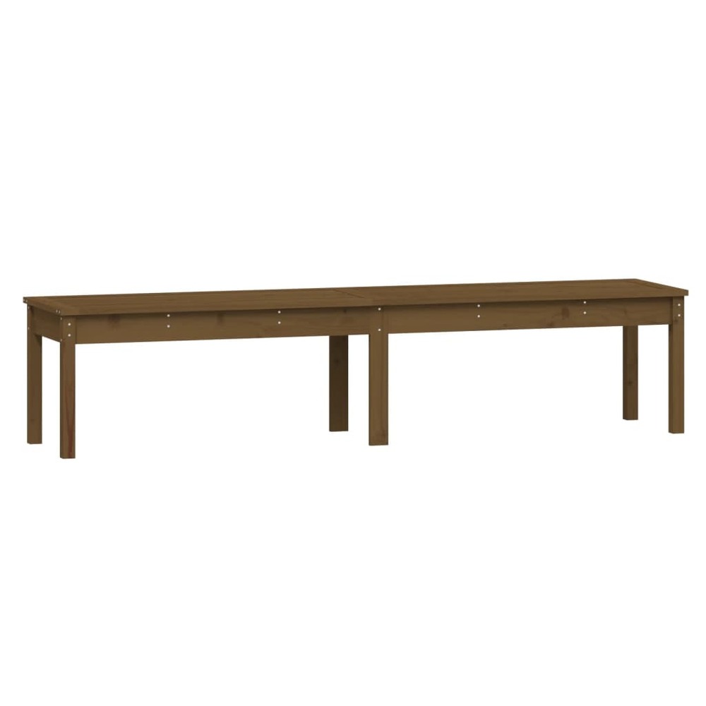 Banc de jardin meuble de patio d'extérieur terrasse à 2 places 203,5 x 44 x 45cm bois de pin marron miel