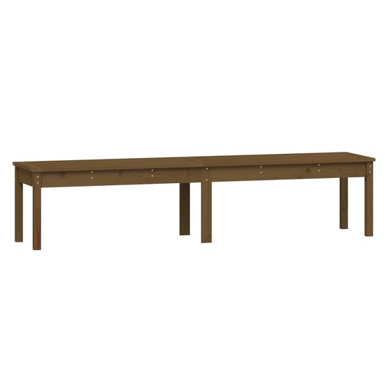 Banc de jardin meuble de patio d'extérieur terrasse à 2 places 203,5 x 44 x 45cm bois de pin marron miel