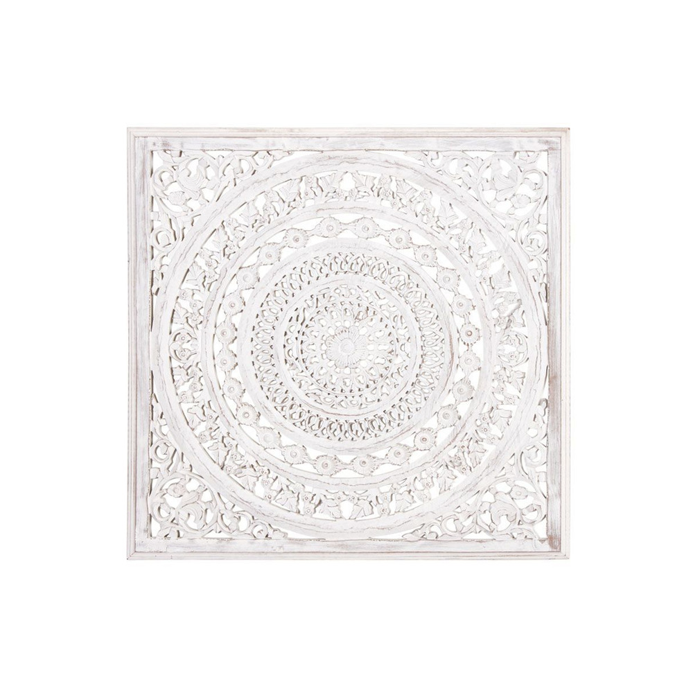 Décoration murale sculptée medium blanchi