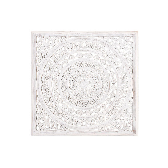 Décoration murale sculptée medium blanchi