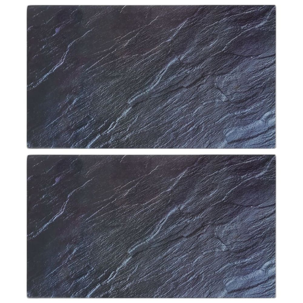 Planches à découper 2pcs motif de pierre naturelle verre trempé