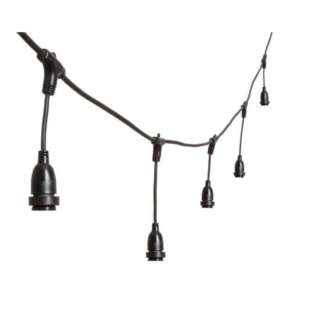 Guirlande guinguette stalactite 5m hauteur 30cm 8 douilles e27 cable noir luxa 230v ip44 lotti