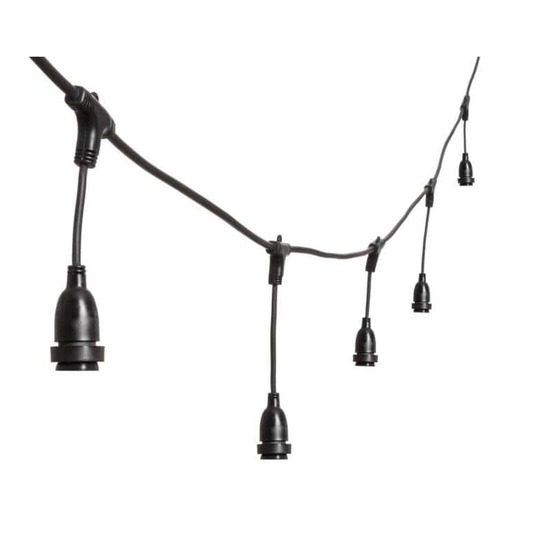 Guirlande guinguette stalactite 5m hauteur 30cm 8 douilles e27 cable noir luxa 230v ip44 lotti