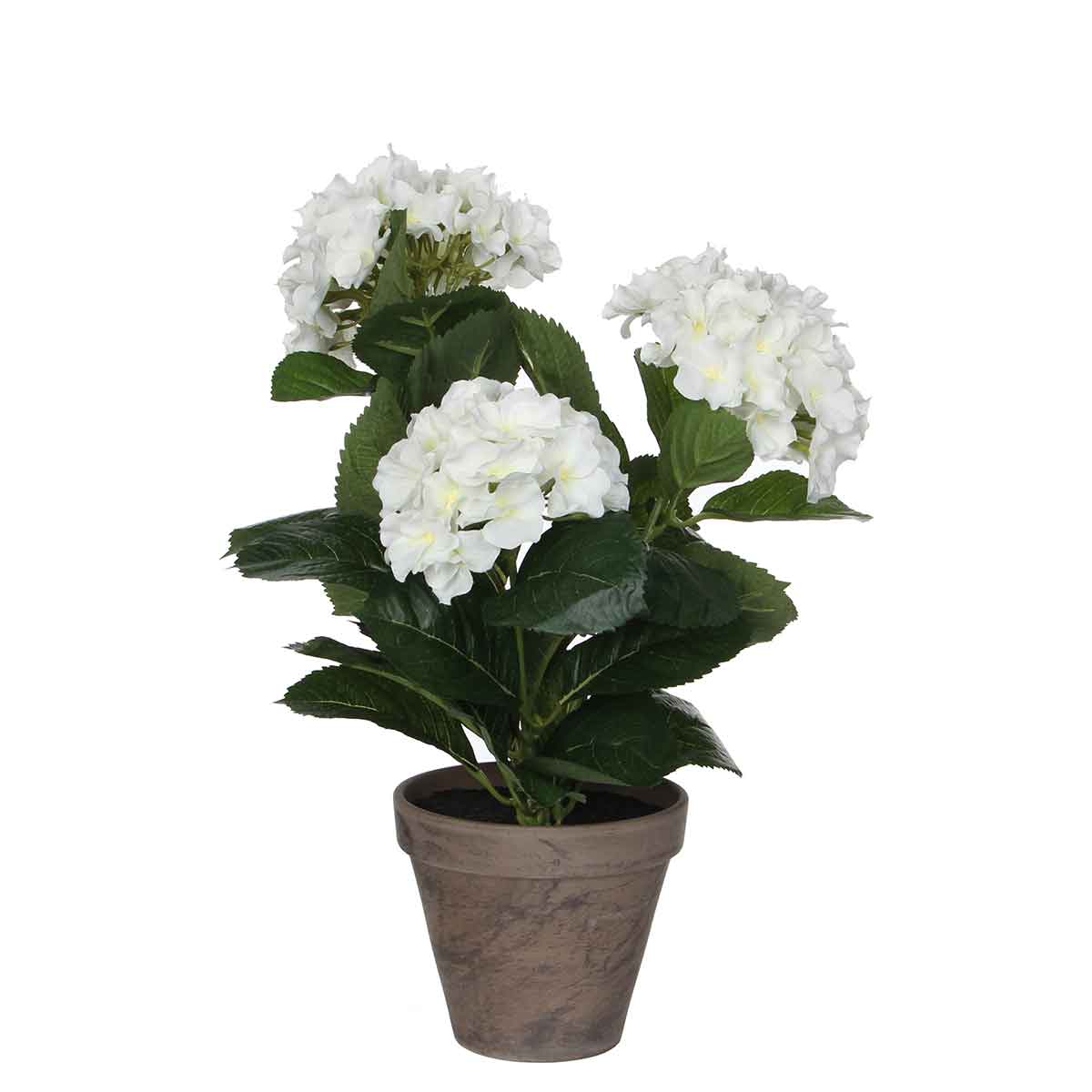 Mica decorations - hortensia artificielle blanc en pot h40