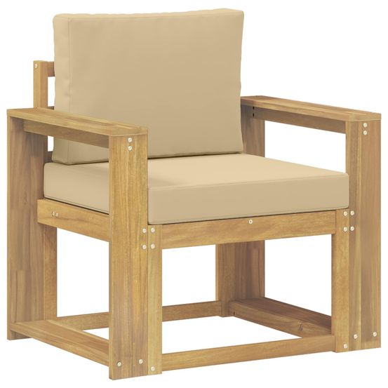 Canapé d’extérieur polyester blanc et beige