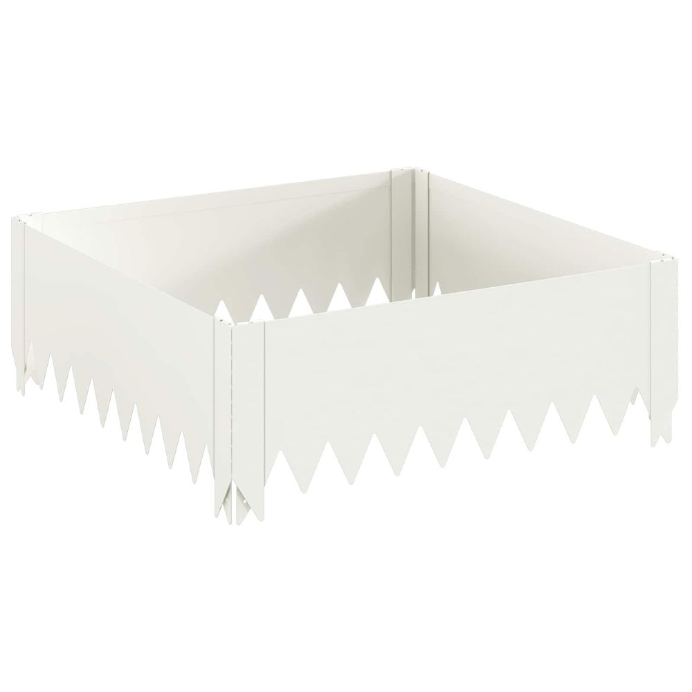 Bordure de pelouse 60 x 60 x 20 cm acier blanc