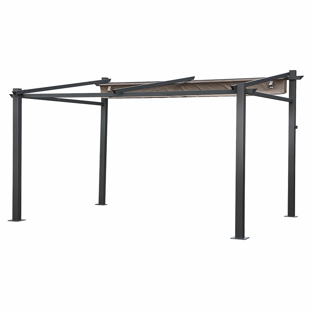 Pergola murale 3 × 4m fréjus taupe - structure aluminium