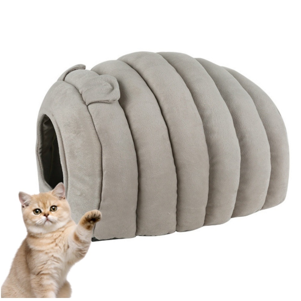 Tente originale pour chat et chien nid de chenille gris fun