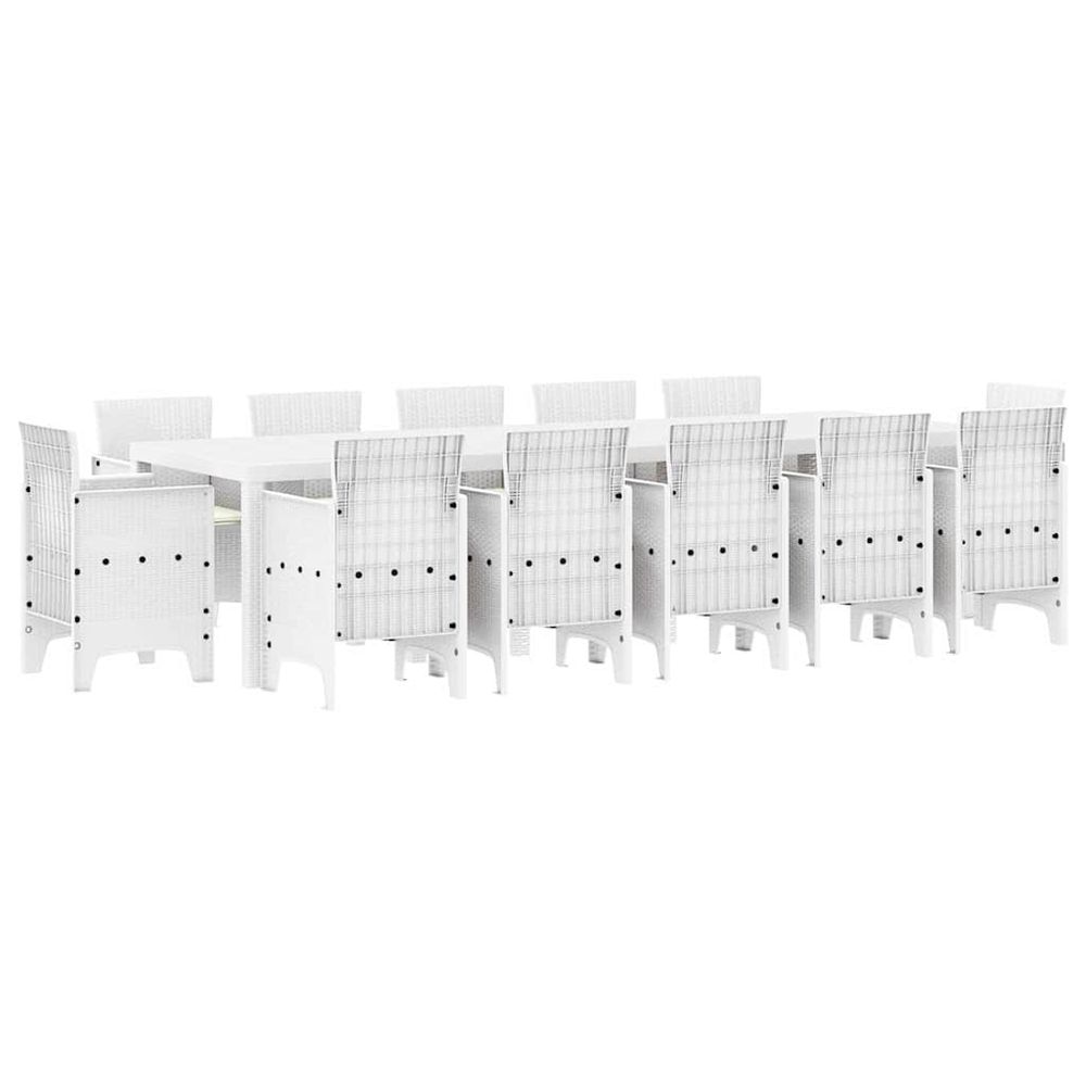 Ensemble de salle à manger pour jardin 13 pc blanc