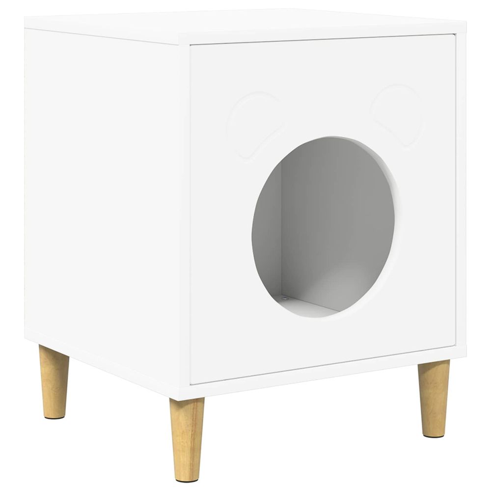 Maison pour chat blanc 42,5 x 40 x 53 cm bois d'ingénierie