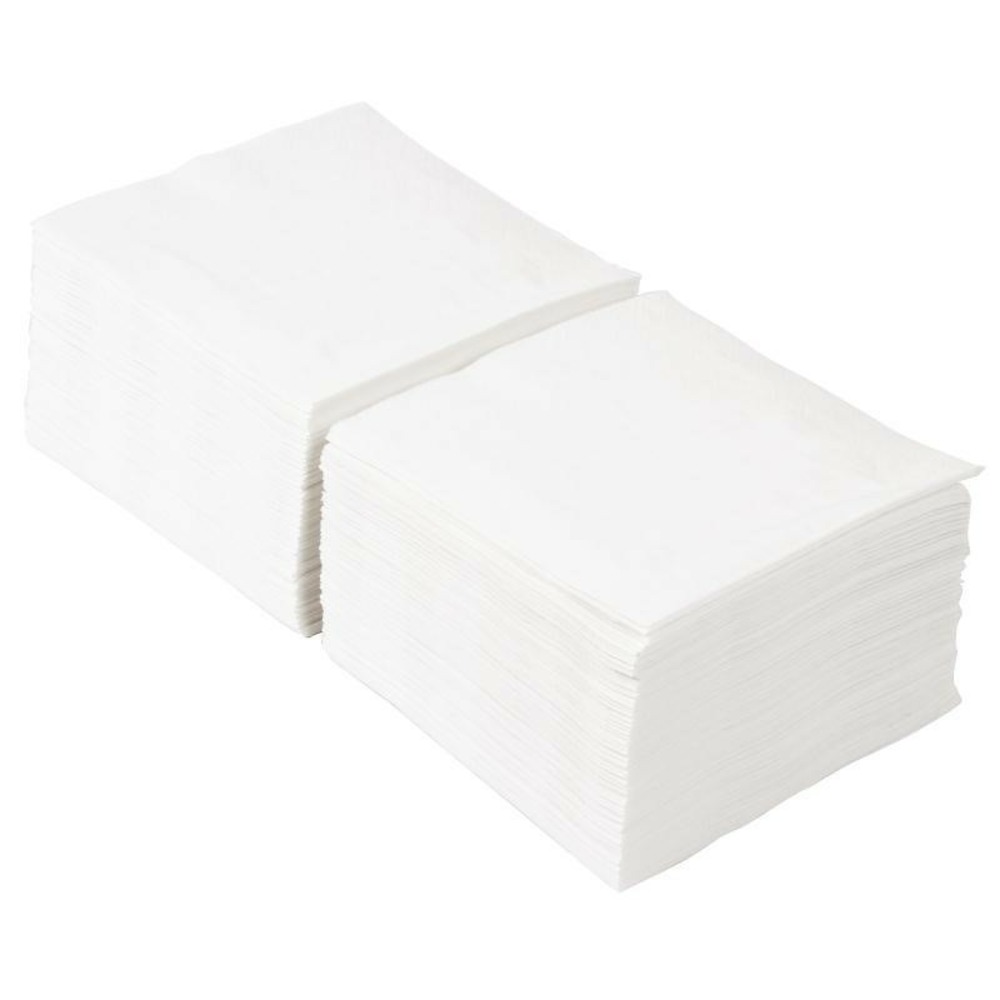 Serviettes jetables de cocktail blanches pliées en 4 fasana lot de 1500