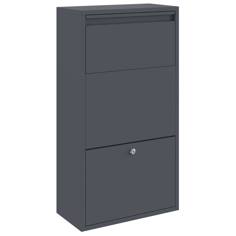 Boîte de dépôt de colis anthracite 44 x 22 x 82 cm acier