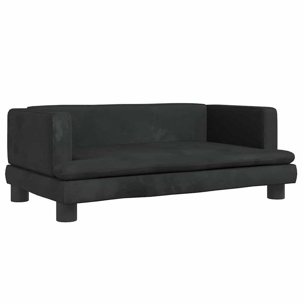 Lit pour chien panier canapé confortable 80 x 45 x 30 cm velours noir