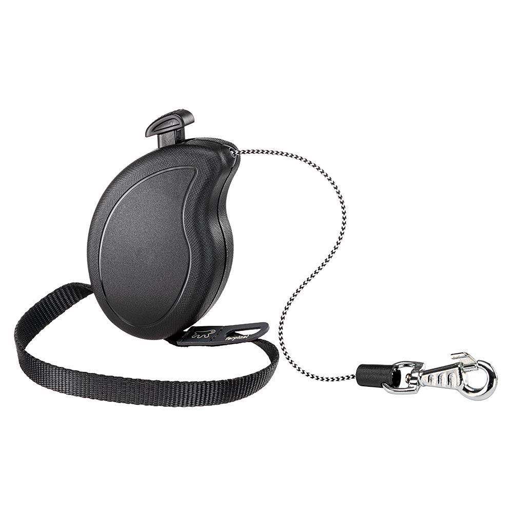 Laisse extensible pour petits chiens flippy one cord mini, cordon rétractable 3 m, max 8 kg, noir