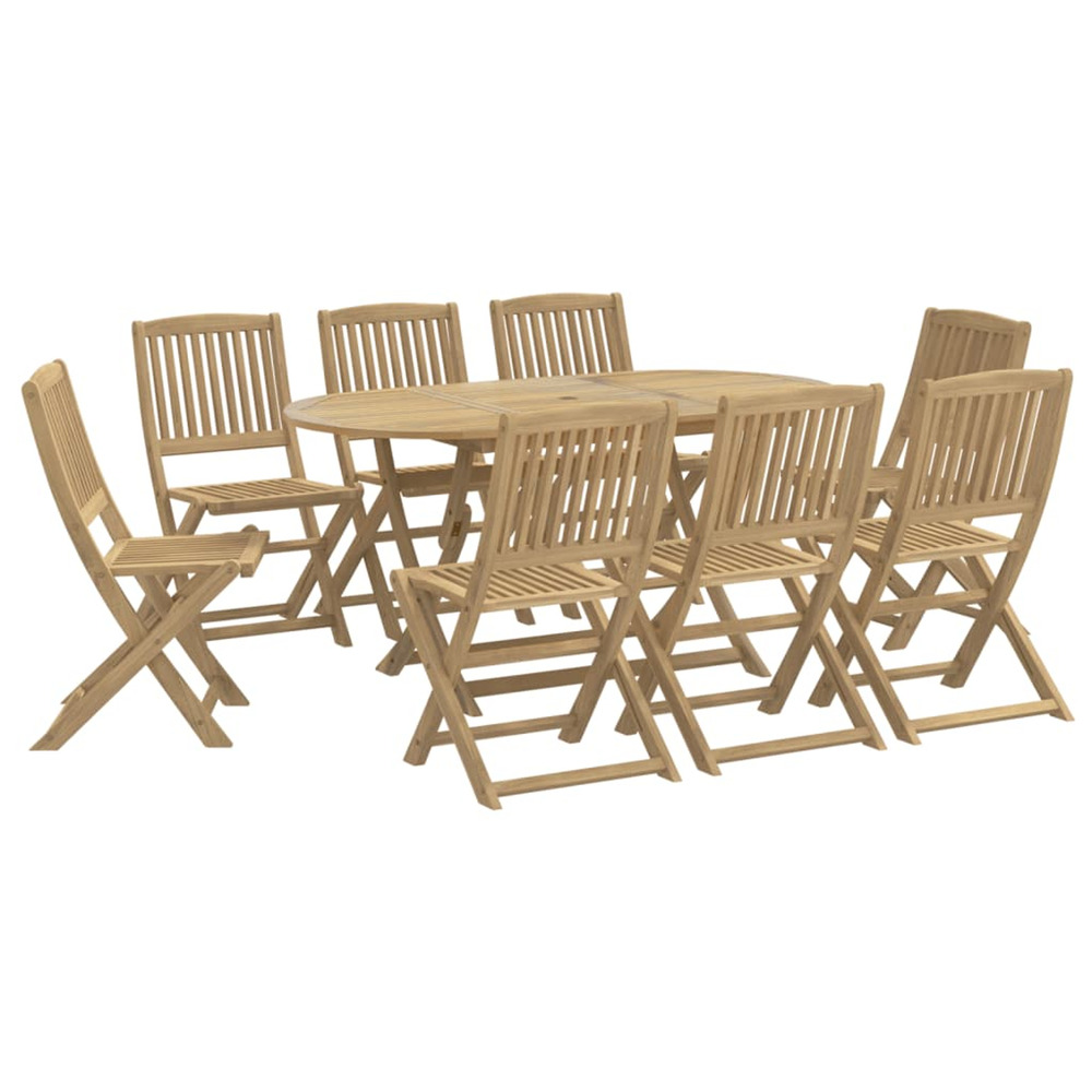 Ensemble à manger de jardin 9 pcs bois d'acacia solide