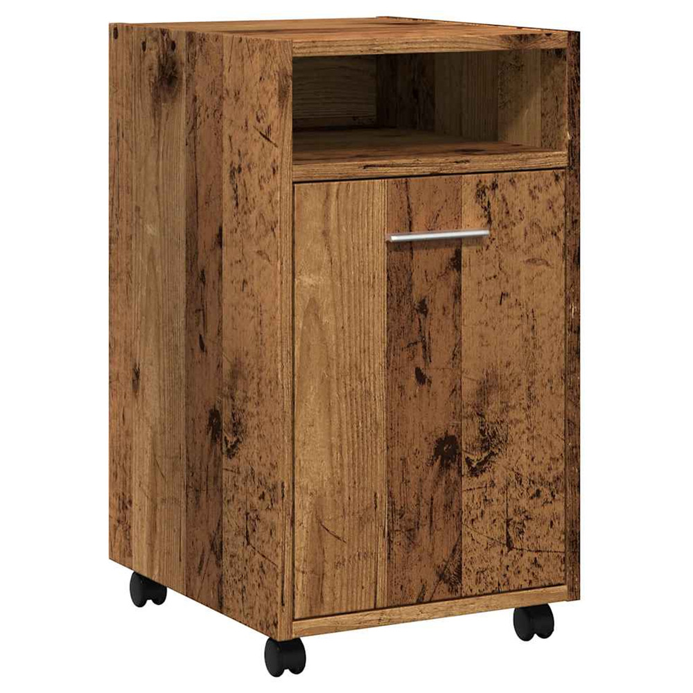 Armoire avec roues vieux bois 33x38x60 cm bois d'ingénierie