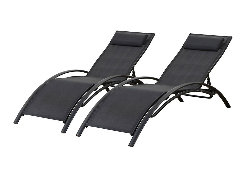 Lot de 2 bains de soleil en aluminium beauty 