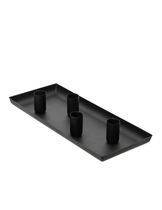 Bougeoir rectangulaire en fer noir. Basics