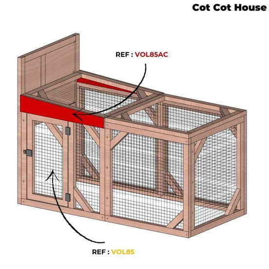 Ensemble de volière 85 avec adaptateur pour poulailler version confort