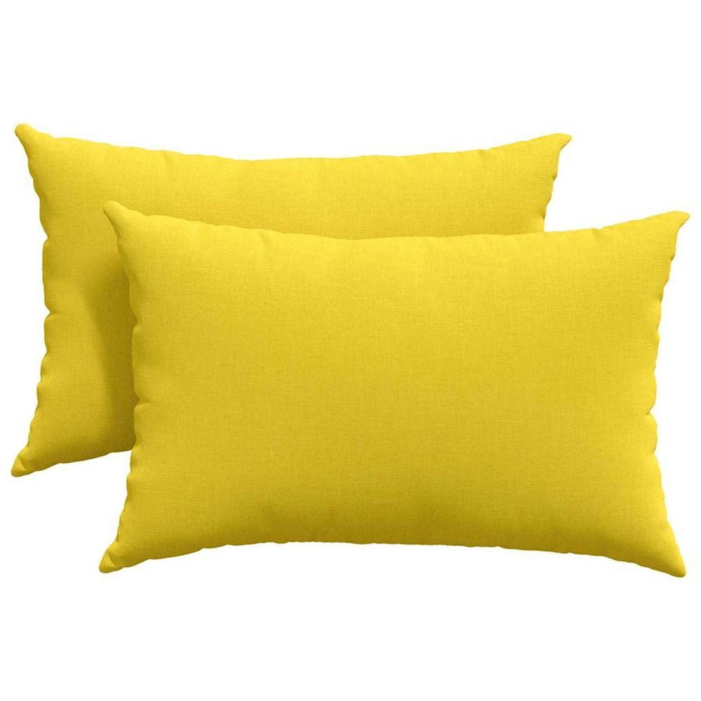 Coussins de canapé 2 pc tissu jaune clair 60 x 40 cm