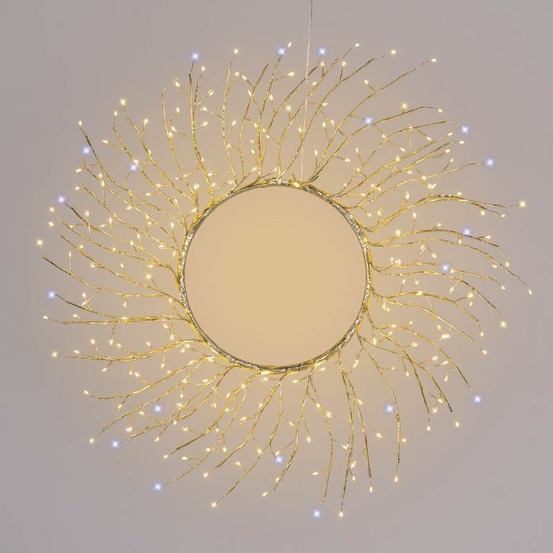 Couronne lumineuse 260 micro led blanc chaud et froid scintillant tiglio ø60cm