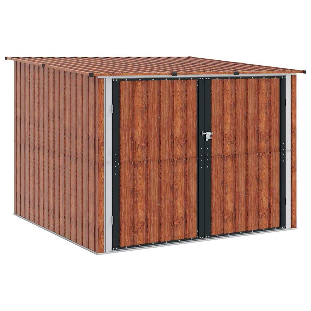 Abri de vélo 3 pc marron 216 x 207 x 158 cm métал