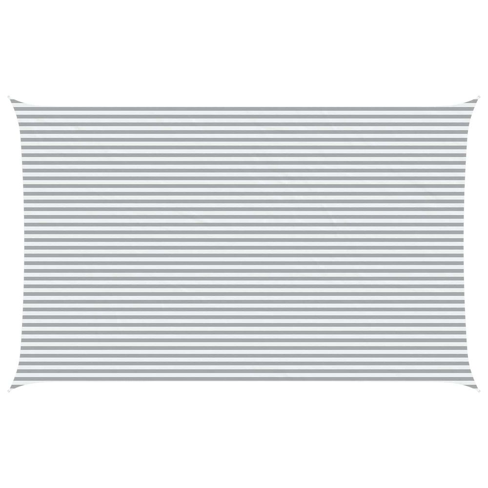 Voile d'ombre gris clair et blanc 5 x 8 m