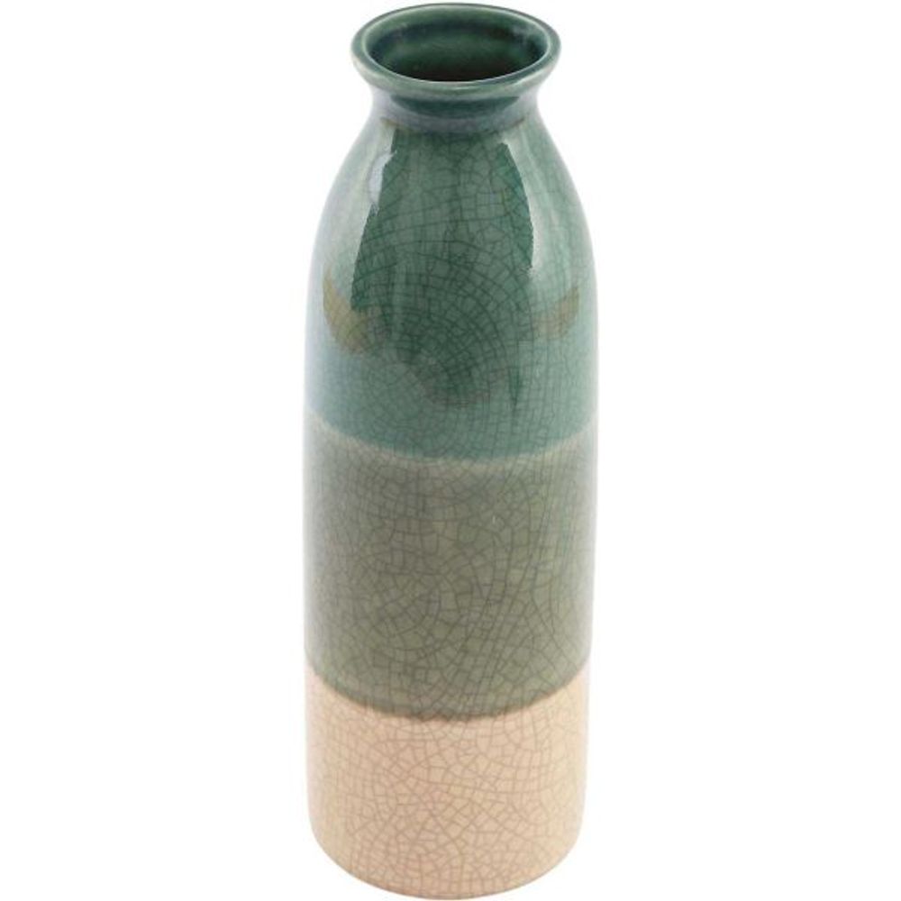 Vase en grès vert 28 x 9.5 cm