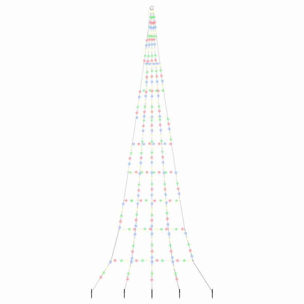 Arbre de noël led avec piquets au sol multicolore 511 cm métal